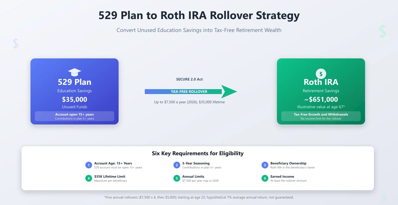 Unused 529 Funds? How to Roll Them to a Roth IRA Tax-Free