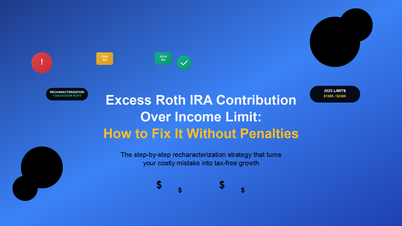 Excess Roth IRA Contribution Over Income Limit: How to Fix It Without Penalties