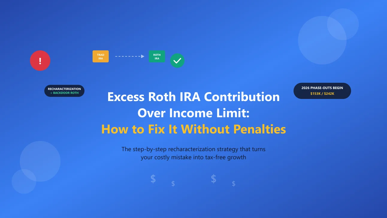 Excess Roth IRA Contribution Over Income Limit: How to Fix It Without Penalties